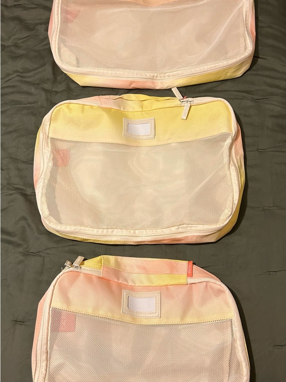 CalPak Yellow and Pink Mesh Packing Cubes